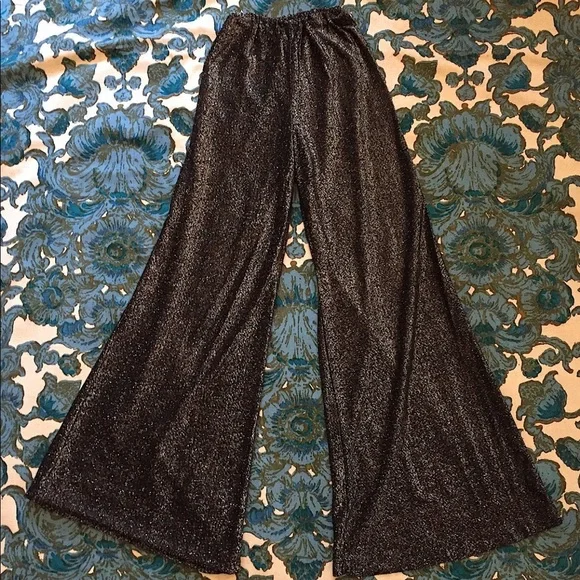 Vintage 1970s The Factory Studio 54 Black and White Two Piece Bell Bottom